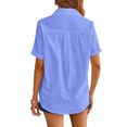 thumbnail image 5 of Fantaslook Womens Button Down Shirts Lapel Short Sleeve Shirt Collared Pocketed Casual Blouses Summer Tops, 5 of 10