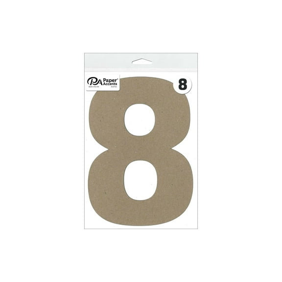 Chipboard Number 8" 8 1pc Natural