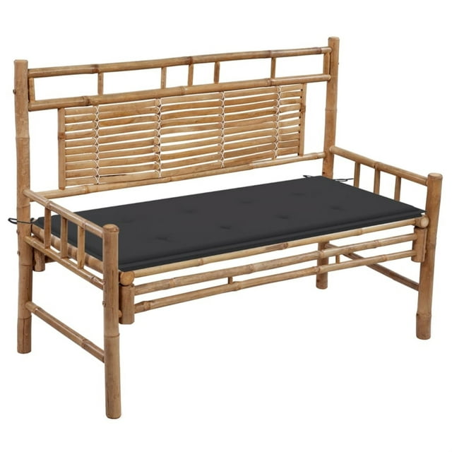vidaXL Banc de Jardin avec Coussin 120 cm Bambou