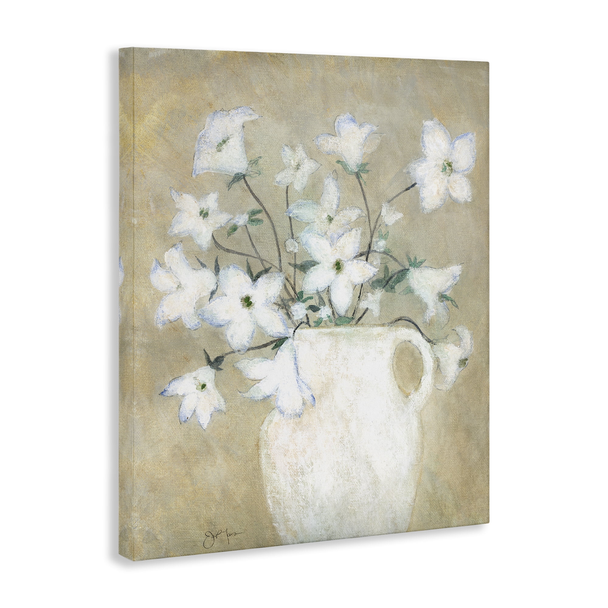 Stupell Industries Beige Rustic Pottery Plants & Flowers Painting Wrapped Canvas Art Print Wall Art, 24 x 30