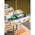 thumbnail image 2 of Outdoor Tablecloth with Umbrella Hole for Patio/Picnic/Party/Camping, Spring Floral Waterproof Table Cloth Square Cover Washable, Farmhouse Truck Retro Flowers Oil Painting (60"x 60"), 2 of 8