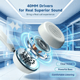 thumbnail image 5 of Soifcik Wireless Headset with AI Noise-Canceling Mic, Bluetooth 5.4 & USB Dongle Over-Ear Headphones with Mute Button for Work, Laptop, PC & Phone, White, 5 of 8