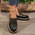 thumbnail image 2 of Xucatan Women's Fashionable Croco Pattern Patent Leather Loafers with Glossy Finish, Chunky Thick Sole for Subtle Height, Slip-On Low Heel Comfortable Flats Gift, 2 of 9
