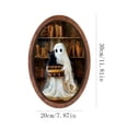 thumbnail image 2 of Elainilye Vintage Halloween Framed Wooden Print Spooky Ghost Picture Wall Hanging Decor for Living Room Bedroom Indoor Outdoor Home, 2 of 6