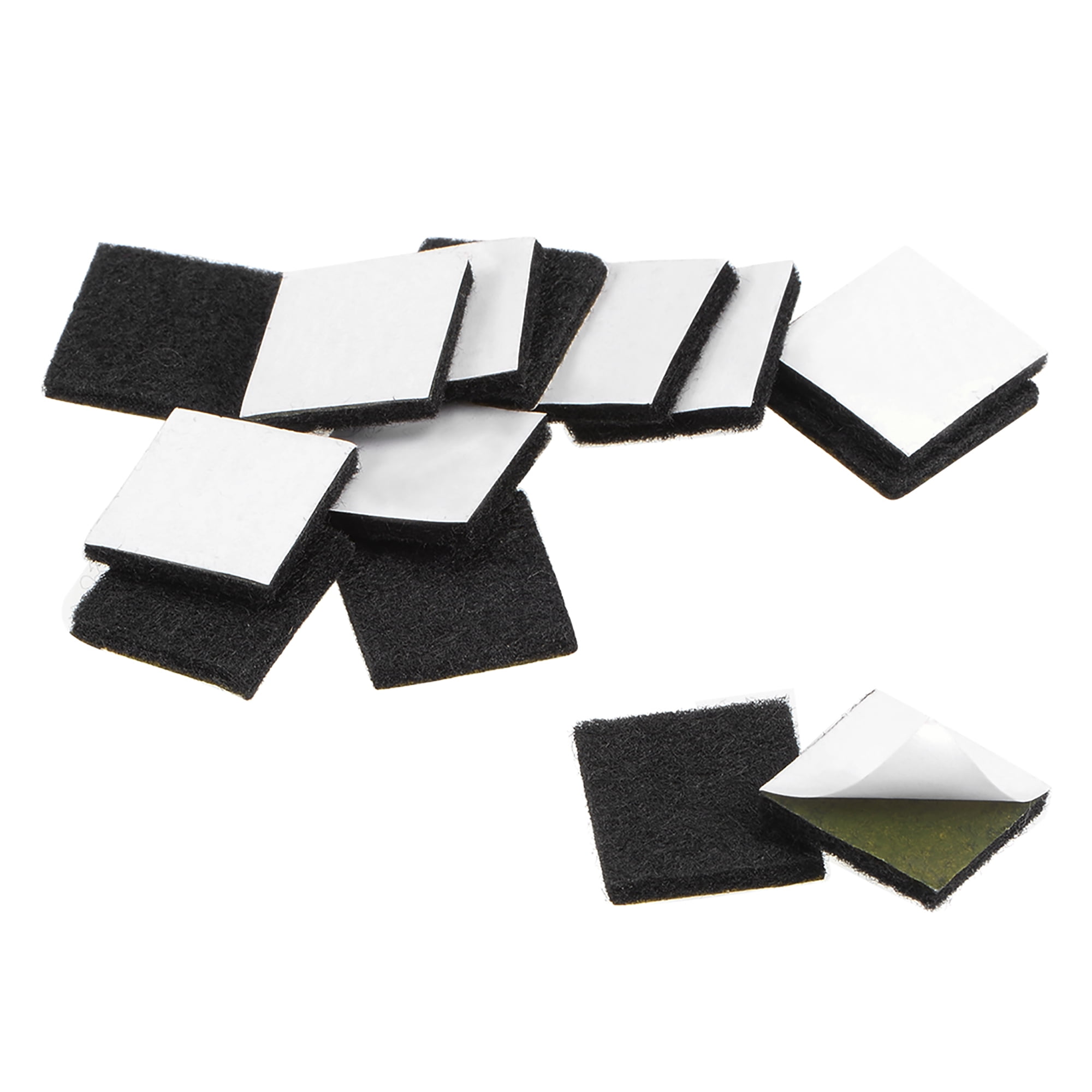 Furniture Pads, Adhesive Felt Pads 20mm x 20mm Square 3mm Thick Black 48Pcs