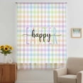 thumbnail image 2 of Easter Sheer Curtains 63 Inches Long, Colorful Checkered Plaid Spring Gingham Textured Light Filering Curtains, Breathable Simi Curtain Privacy Drapes for Living Room Bedroom Window Treatment, 2 of 9