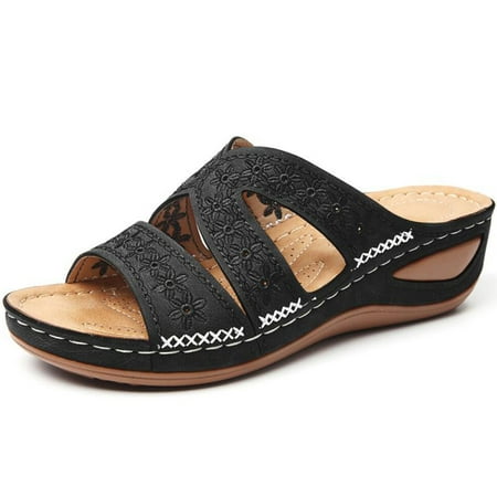 

Là Vestmon Women Walking Slippers Non Slip Wedge Slide Platform Sandals