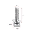 thumbnail image 2 of Uxcell M3x0.55'' Tornillos de cabeza hexagonal de acero inoxidable tono plateado 10pcs, 2 of 2