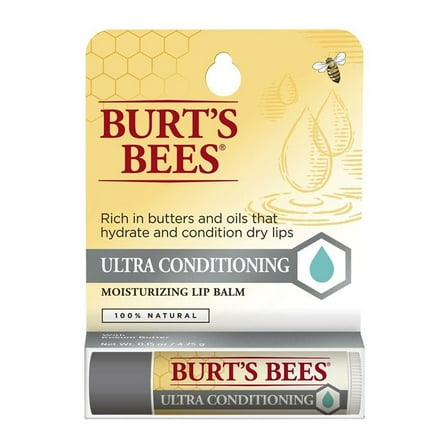 Burts Bees Natural Moisturizing Lip Balm, Ultra Conditioning with Kokum Butter, 1 Ea..