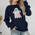 thumbnail image 2 of Weebloom Girls Boys Halloween Sweatshirts Oversized Hoodie Casual Long Sleeve Pullover With Pocket Drop Shoulder Loose Fit Tops Sweatshirt Leisure Outwear,Dark Blue, 2 of 4
