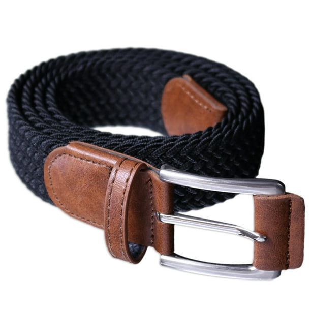 Cinturón elástico para hombre, cinturón trenzado tejido para hombre de 1 3/8 para golf, pantalones casuales, camisas y jeans