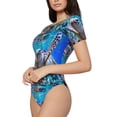 thumbnail image 2 of Lsque Sea Turtle Swims Women's Crew Neck Short Sleeve Bodysuit Basic T Shirts Tops Onesie Adult Cute Pajama-Medium, 2 of 8