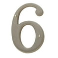 thumbnail image 1 of Baldwin 90676 Solid Brass Residential House Number 6 - Nickel, 1 of 7