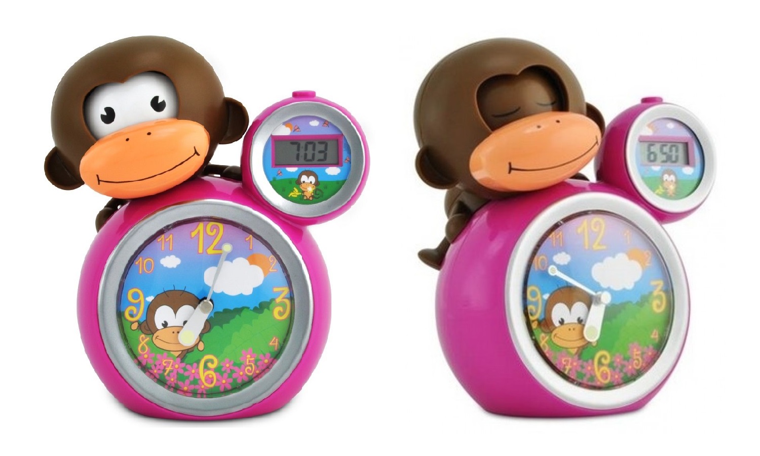 BabyZoo MoMo Monkey Sleep Trainer Clock Alarm clock and 30 second