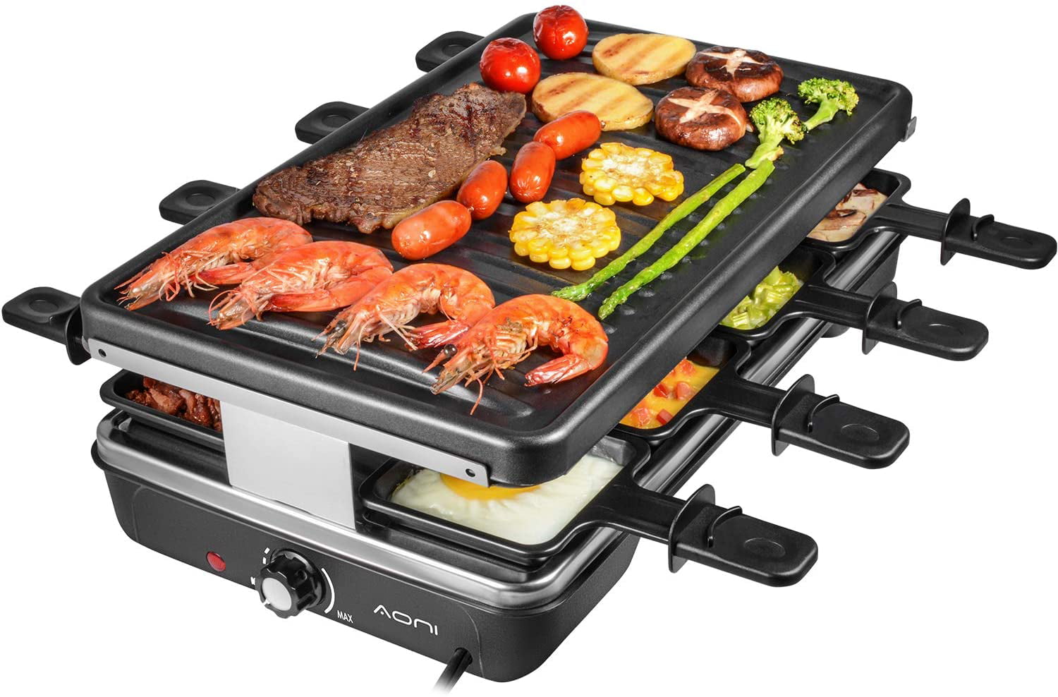 AONI Electric Grill Smokeless Party Grill Electric BBQ Grill with Non-Stick Grilling Surface, 1200W Temperature Control, Dishwasher Safe, Serve the whole family - Walmart.com