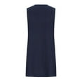thumbnail image 6 of Womens Cotton Linen Dresses Plus Size S-5XL Sleeveless Pleated Summer Dresses Loose Fashion Ladies Dresses Navy, M, 6 of 7