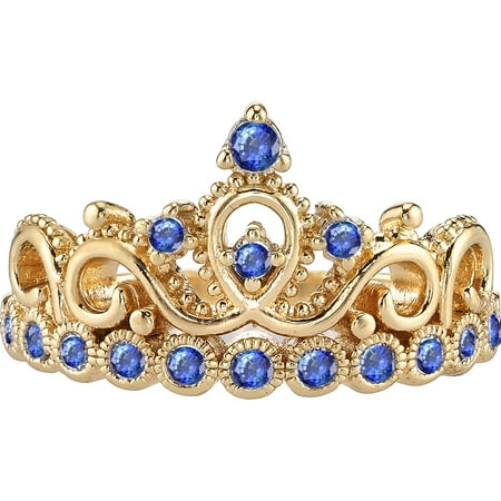 14K Yellow Gold Sapphire Crown Ring (September) (7)