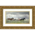 thumbnail image 1 of Murdock, Ramona 14x9 Gold Ornate Wood Framed with Double Matting Museum Art Print Titled - Mustang Herd II, 1 of 4