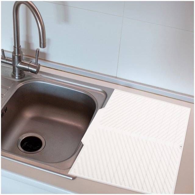 HOOWIFFY 2Ud Base Para De Utensilios De Cocina En Silicona Con Drenaje Y Resistencia A Altas Temperaturas
