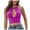 Hot Pink, variant on Women's Sleeveless Tie Neck Backless Crop Top Rib Knit Casual Vest - S-XXL