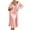 Pink, variant on Women Satin Robe Nightgown Set Solid Color Long Sleeve Kimono With V Neck Slip Dress Home Silky Breathable Elegant Two Piece Lingerie Relax