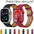 thumbnail image 2 of Correa de cuero genuino para Apple Watch 10, 9, 8, 7, 46 mm, 45 mm, 41 mm, pulsera Ultra2 de 49 mm, 6, 5, 4 SE, 44 mm, 42 mm y 40 mm, 2 of 5