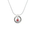 thumbnail image 2 of Delight Jewelry Silvertone Ornament with Red Snowflake Gymnastics Ring Charm Necklace, 18", 2 of 4