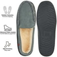 thumbnail image 3 of Alpine Swiss Moccasin Slipper Genuine Suede and Faux Shearling Lining, Gray, Men, 3 of 7