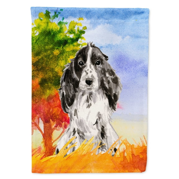 Carolines Treasures CK1947GF Fall Black Parti Cocker Spaniel Flag Garden Size  Small multicolor