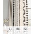 thumbnail image 6 of Boho Ethnic Sheer Curtains 45 Inch Length 2 Panels Set for Living Room/Bedroom, Aztec Bohemian Vintage Geometric Brown Rustic Kitchen Curtains Grommet Semi-Sheer Curtains Window Treatments 42"x45"x2, 6 of 7