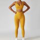 thumbnail image 2 of Pantalones De Yoga Cintura Alta Elásticos Ajustados Levantamiento De Cadera Leggings De Entrenamiento Delgados Pantalones Para Deportes Correr Amarillo M, 2 of 8