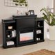 thumbnail image 2 of 70 Inch Modern Fireplace Media Entertainment Center Sturdy MDF Large Storage Bookcase Multipurpose 2-in-1 Classic TV Stands My Lux Decor Round, 2 of 9