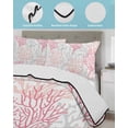 thumbnail image 4 of Pink Grey Coral Coastal Full Size Down Alternative Comforter, Lightweight Comforter Quilt Bedding Set with Pillow Shams Summer Beach Seaside Nautical All Seasons Bed Comforter Duvet Insert 78"x90", 4 of 7