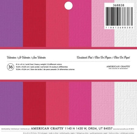 - American Crafts Cardstock Valentine's Paper Pad, 6 x 6