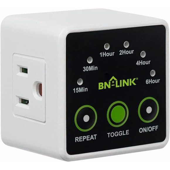 Timer BN-LINK, cuenta regresiva digital, 15 A, 125 V, función de repetición