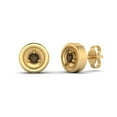 thumbnail image 2 of Boucles d'Oreilles de Mariage pour Femmes en Quartz Fumé Rond 2MM Plaqué Or Jaune 925, 2 of 4