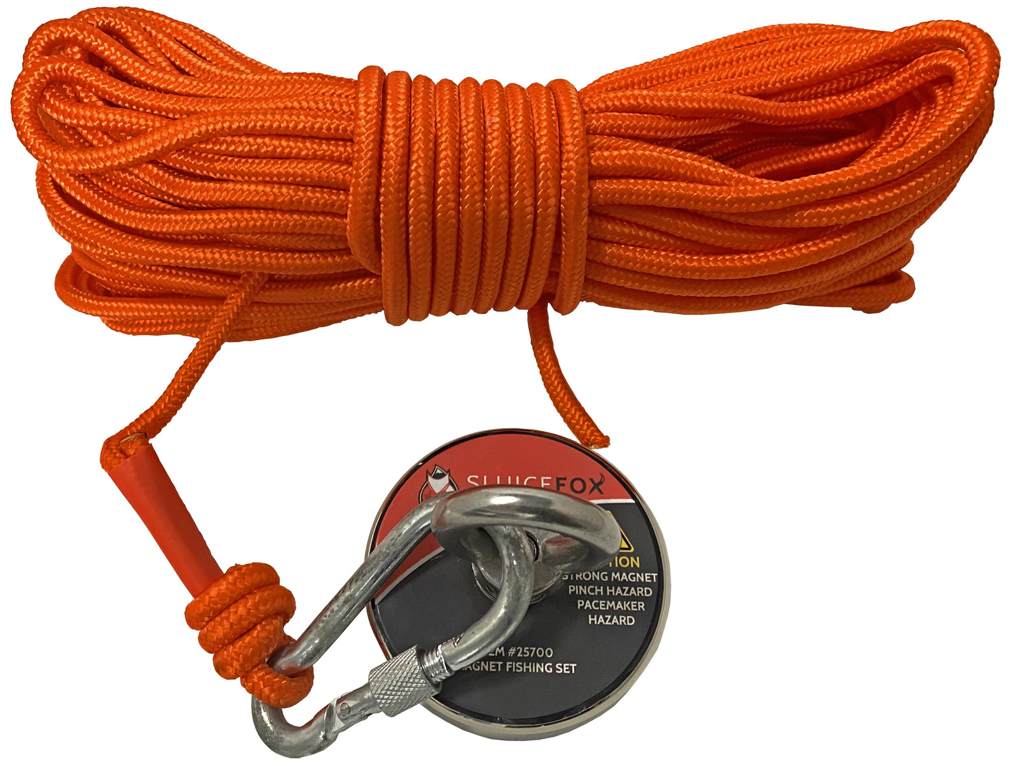 HOTUEEN Rock Climbing Rope Magnet Fishing Rope with Carabiner Nylon Rope Safe Durable All Purpose High Strength Braid Rope fit for Indoor Outdoor Outdoor 5-15M