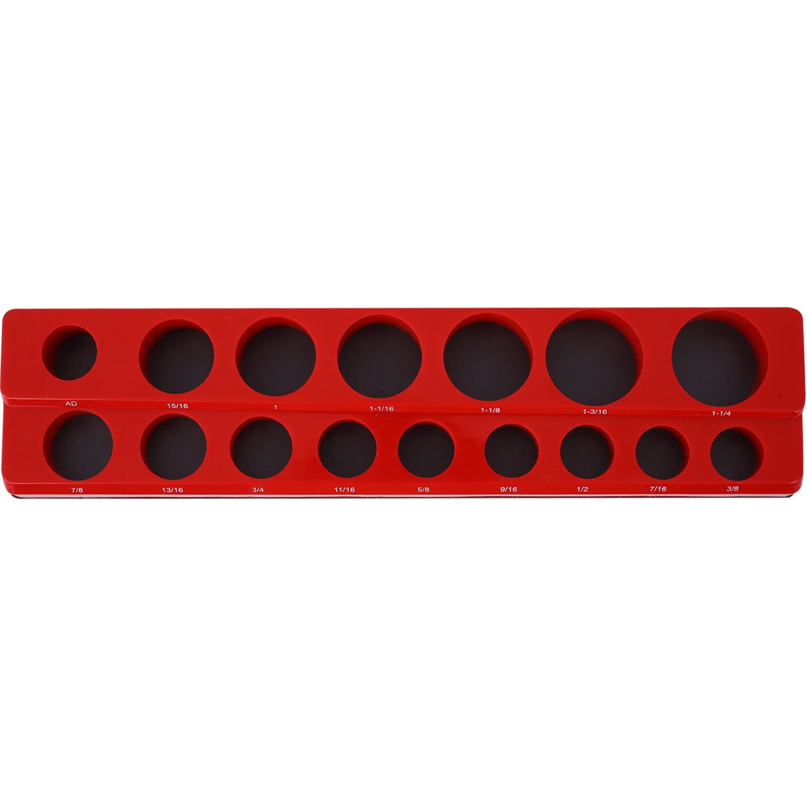Magnetic Socket Organizer Set, 6-Piece Socket Holder Set Includes 1/4", 3/8", 1/2" Drive Metric SAE Socket Trays, Holds 141 Pieces Standard Size and Deep Size Sockets(Socket not Included),red and bl