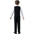 thumbnail image 2 of Boys Suit 4PC Baby Suits Wedding Party Vest Suit Set Little Gentleman Waistcoat Prom Tuxedo Dress suit Outerwear Party Vest+Shirt+Tie+Pants Outfits Clothes Set for Kids Black Pinstripe 6, 2 of 5