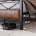 thumbnail image 3 of Metal Bed Frame with Vintage Leather Upholstered Headboard and Footboard, Platform Bed Frame, Full, 3 of 6