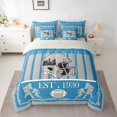 thumbnail image 2 of Homewish Boys Ball Game 7 Pieces Bedding Comforter Set,Detroit Boys Ball Game Full Bedding Set,Gray Blue Fitted Sheet Flat Sheet For Kids,Luxury Bedroom Decor Reversible, 2 of 8