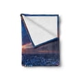 thumbnail image 2 of Urban Soft Flannel Fleece Blanket, Bangkok Skyline at Sunset Evening Thailand Cityscape Metropolis Architectural Photo, Cozy Plush for Indoor and Outdoor Use, 50" x 70", Blue Coral, by Ambesonne, 2 of 6