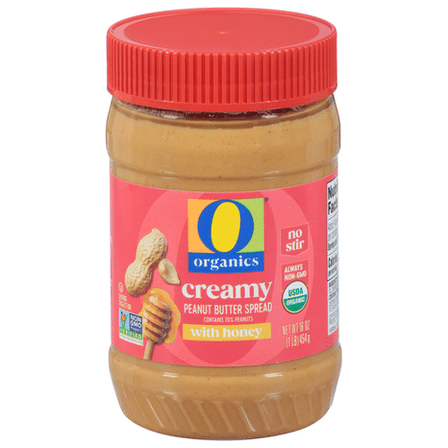 O O Creamy Peanut Butter Spread With Honey USDA Organic 16 oz