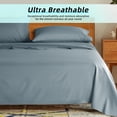 thumbnail image 3 of SONORO KATE RV Bed Sheets Set, 1800 Series Microfiber Deep Pocket 4 Pieces Luxury Soft Sheet Set, Short Queen, Gray Blue, 3 of 7