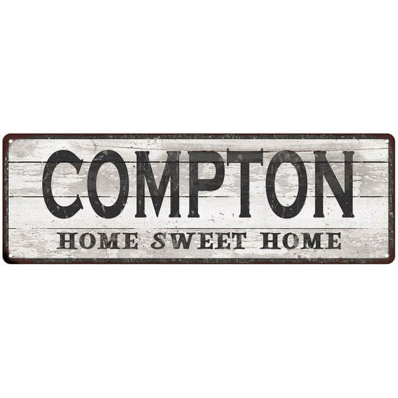 COMPTON Home Sweet Home Country Look 6x18 Metal Sign 106180045812