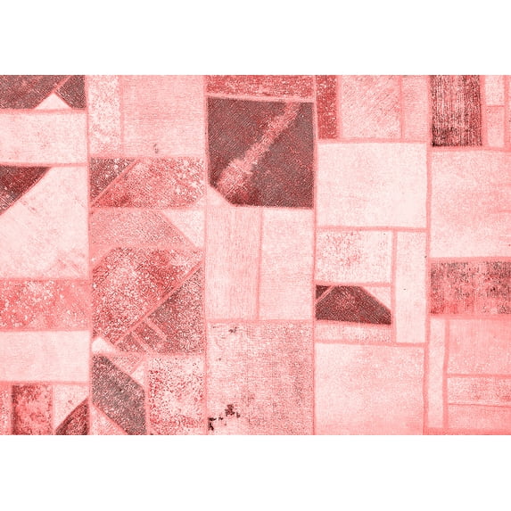 Ahgly Company Indoor Rectangle Patchwork Red Transitional Area Rugs, 3' x 5'