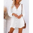 thumbnail image 6 of Bsubseach Button Down Swimsuit Cover Up for Women V Neck Beach Coverups White Casual Dress, 6 of 6