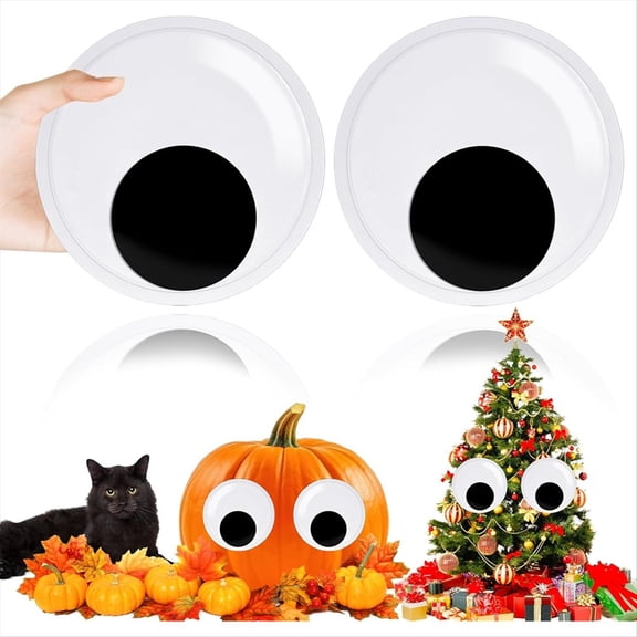 2 Pcs 6 Inch Giant -Eyes, Googly Eye with Self Adhesive for DIY Crafts-Ornaments,Halloween-,2*pcs googly eyes