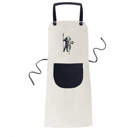 

Soldier Weapons Guard Shelf Apron Adjustable Bib Cotton Linen BBQ Kitchen Pocket Pinafore