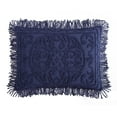 thumbnail image 1 of Beatrice Home Fashions Colcha de chenilla con medallón, funda estándar, color azul marino, 1 of 2